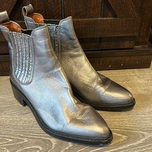 COACH silver boots, size 8.